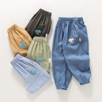 1 to 2 to 4 years old boys anti-mosquito pants 1 to 3 years old half children 5 boys 6 loose thin summer lantern pants