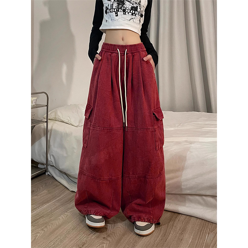 Plus Size 150kg Chinese-Style American Retro Work Pants for Men and Women, Summer Pure Cotton Casual Loose Floor-Length Wide-Leg Trousers2