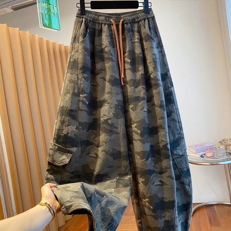 Plus Size 150kg Retro Workwear Camouflage Pants for Men and Women, Autumn Loose Casual American-Style Scimitar Pants, Wide-Leg Pants, Long Pants Plus Size 150kg Retro Workwear Camouflage Pants for Men and Women, Autumn Loose Casual American-Style Scimitar Pants, Wide-Leg Pants, Long Pants