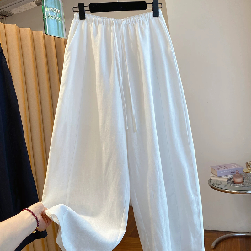 Extra Large Size 150kg High-End Cotton and Linen Pants for Men and Women, Summer Loose Thin Breathable Linen Nine-Point Casual Pants Extra Large Size 150kg High-End Cotton and Linen Pants for Men and Women, Summer Loose Thin Breathable Linen Nine-Point Casual Pants