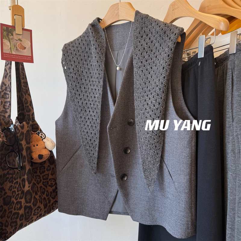 Large Size Designer Wool-Blend Shawl Blazer Vest for Men and Women, New Autumn Style, Simple and High-End Blazer Jacket, Trendy