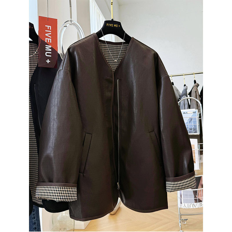Plus Size 150kg Korean Style High-End Retro Pu Leather Jacket for Men and Women Autum Loose Casual Leather Jacket Top2 Plus Size 150kg Korean Style High-End Retro Pu Leather Jacket for Men and Women Autum Loose Casual Leather Jacket Top2
