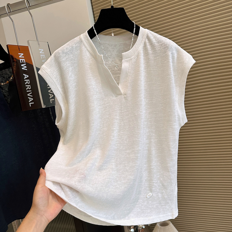 Extra Large Size 150kg Ice Silk Linen Tank Top T-Shirt for Men and Women, Summer Thin V-Neck Loose Slimming Sleeveless Top ins Extra Large Size 150kg Ice Silk Linen Tank Top T-Shirt for Men and Women, Summer Thin V-Neck Loose Slimming Sleeveless Top ins