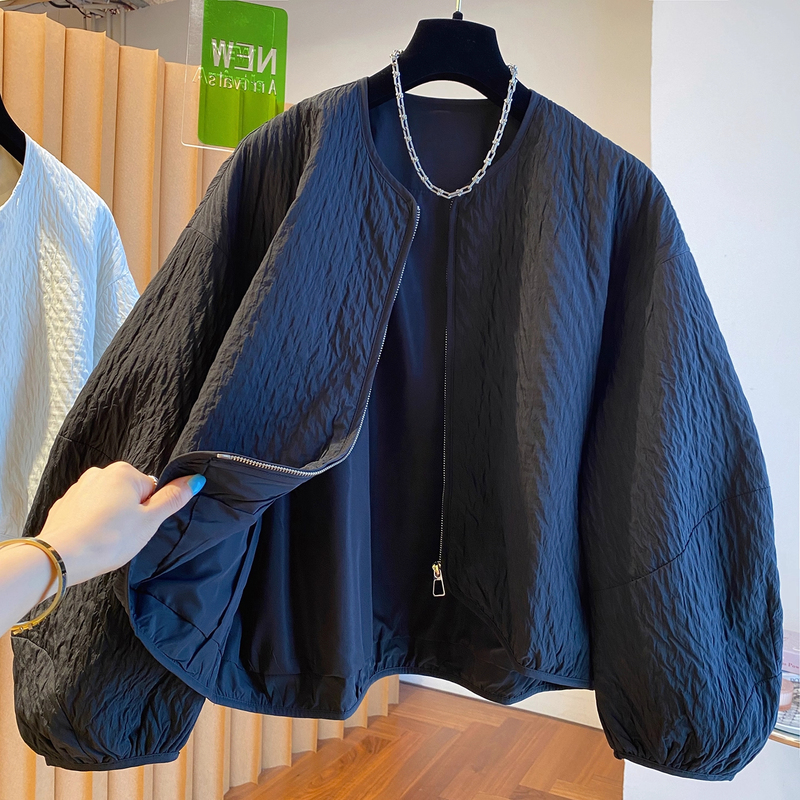 Plus Size 150kg High-End Textured Baseball Jacket for Men and Women, New Spring & Fall Style, Loose Casual Collarless Jacket Top