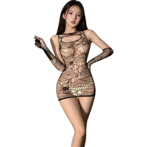 Admire sexy stockings black stockings sexy butt-covering net clothing passionate underwear shirt tearable flirting no need to take off temptation 7523