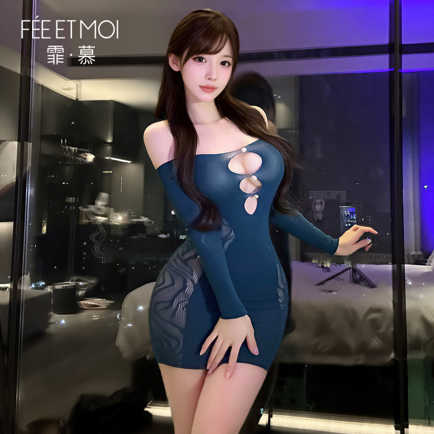 网眼修身包臀裙 - 魅惑睡衣 detail 3