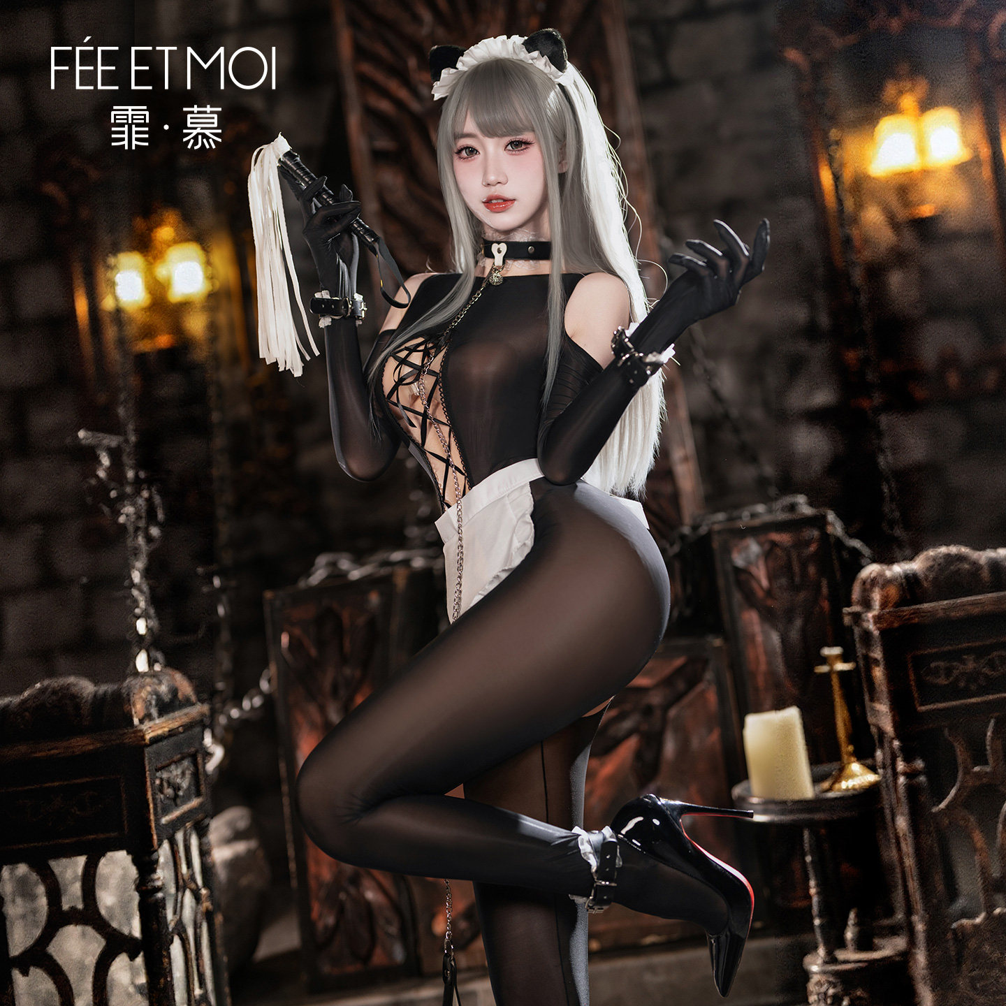 Lace-Up Bodysuit with Crotchless Design detail 4