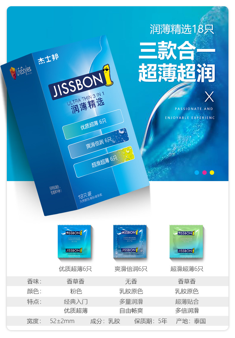杰士邦 超薄精选组合装 50只 图2