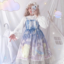 Factory original Lolita light lolita with long-sleeved lace shirt soft sister cute suspender dress full set of women