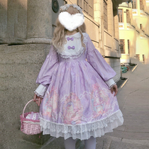 Factory original Lolita lolita cat daily soft sister Japanese cute lantern long sleeve op dress women spring and summer