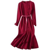 Элегантное платье, длинный лонгслив, облегающий крой, крой «рыбий хвост», с рукавом