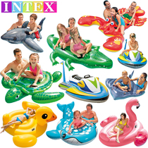 INTEX motorboat Mount childrens water toy adult thickened swimming ring floating row Flamingo Unicorn