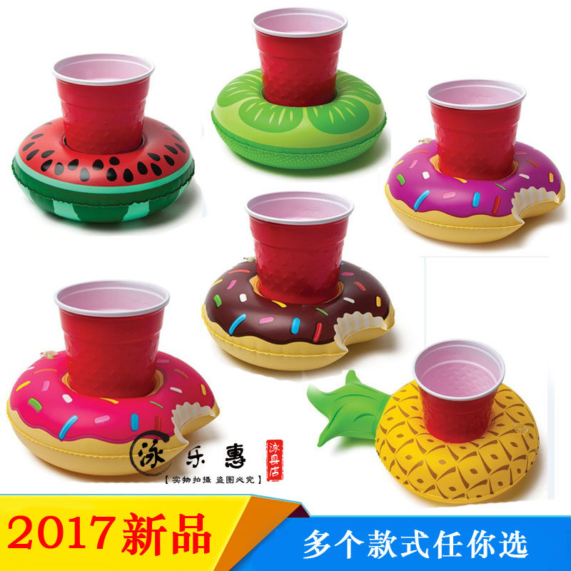 Inflatable Firebird's Cup Aquatic Coke Cup Seat Inflatable Watermelon Lemon Pineapples Cups of coconut Drink Cup Holder