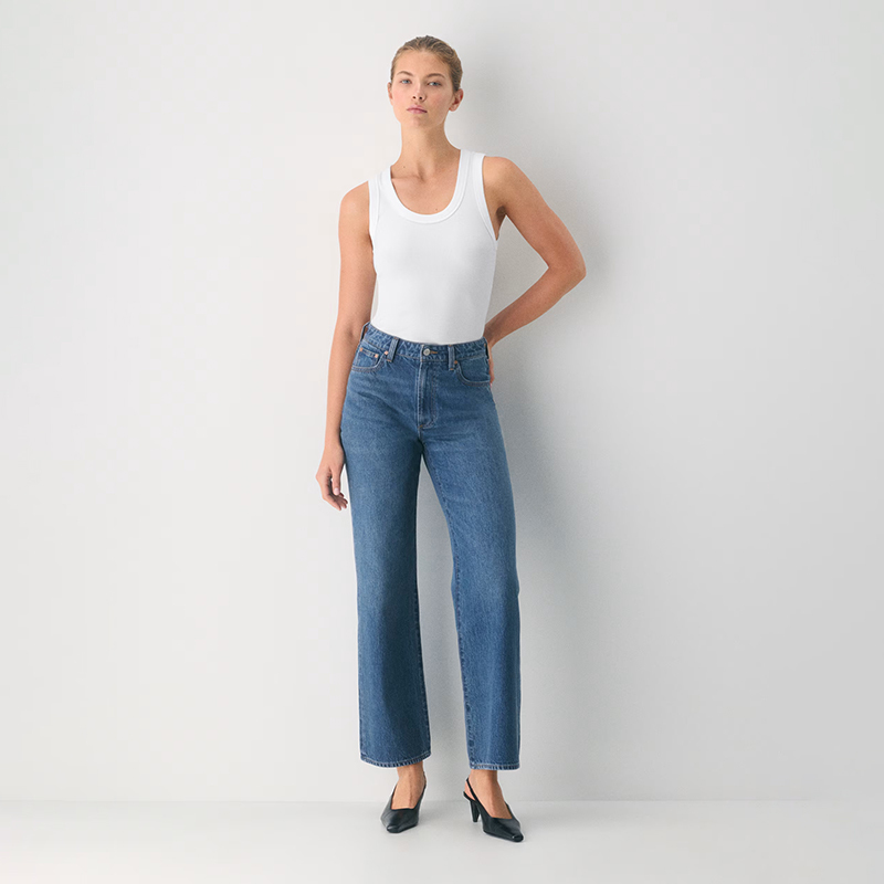 Canadian Red Brand Df Women's 90S High-Waisted Straight-Leg Jeans Italian Fabric H857