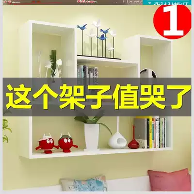 Bookcase wall fixed wall bookcase strong load-bearing capacity bookcase wall hanging wall hanging hanging board shelf creative