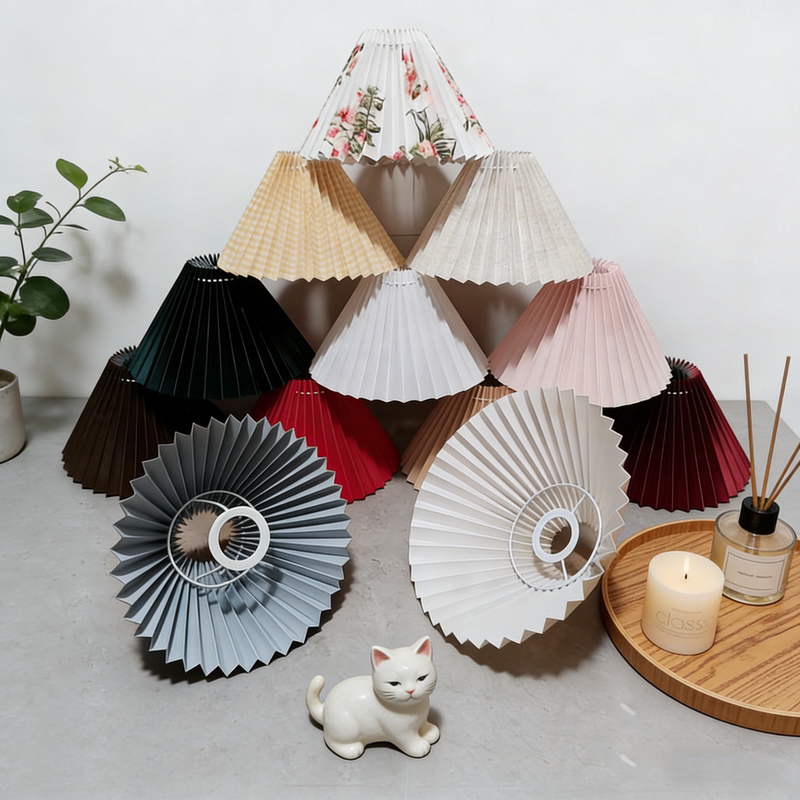 Pleated Fabric Lampshade Table Lamp Floor Lamp Chandelier Shell Hotel B&B Project DIY Lighting Fixtures Lighting Accessories