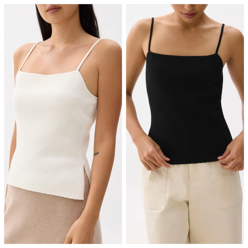 The Fabric Is Very Comfortable. Love~ Yuan~ Square-Neck Camisole with Adjustable Length, Backless, Can Be Worn as an Inner Layer or Outerwear, Ribbed Knit The Fabric Is Very Comfortable. Love~ Yuan~ Square-Neck Camisole with Adjustable Length, Backless, Can Be Worn as an Inner Layer or Outerwear, Ribbed Knit