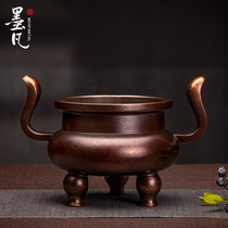 Mo Fan pure copper incense burner Household indoor incense burner for Buddha incense burner Large sandalwood stove Tea Ceremony Xuande Furnace ornaments