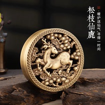 Mo Fan Pine branch Xianlu pure copper incense burner Large sandalwood stove incense burner Household indoor antique plate incense burner Tea ceremony ornaments