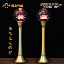 Buddha lamp crystal ball lotus lamp colorful LED plug-in pair of Buddha Hall household goods Guanyin lamp wave lamp