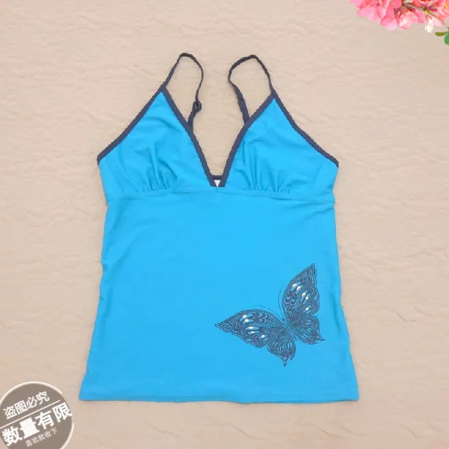 Tankini top cover-belly swimsuit, thin split design, adjustable shoulder straps