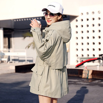 2022 Spring Fall new Lianhood loose big code Wind dress lady with small sub-Han version Temperament Casual Jacket