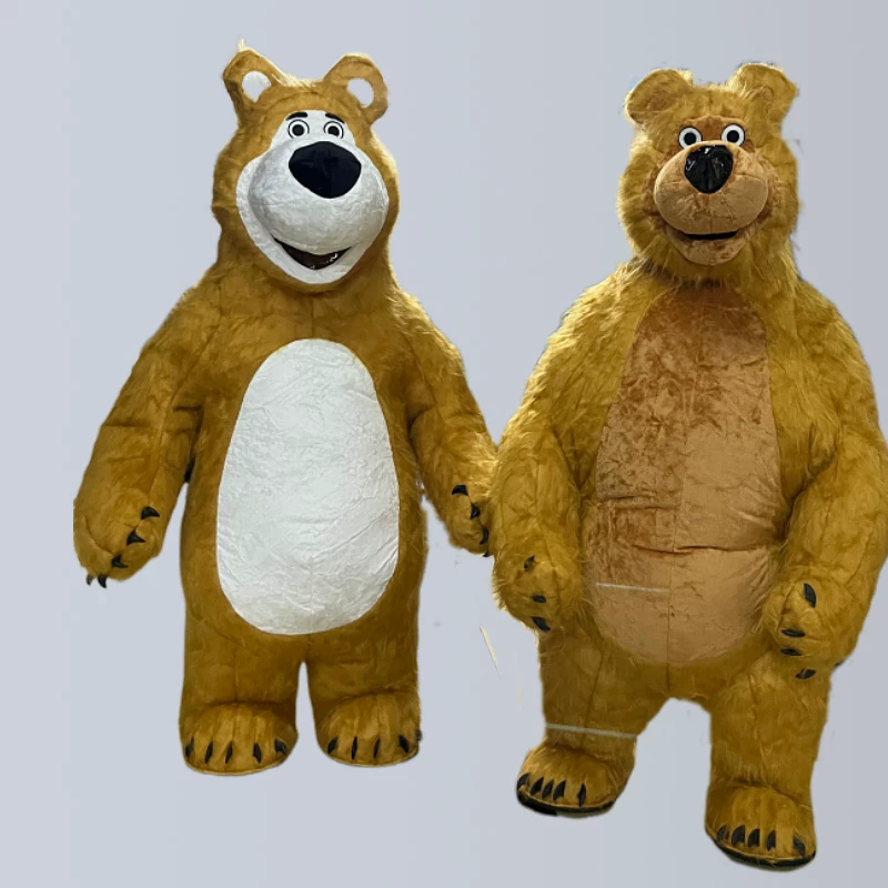 Костюм надувной игрушки Маша Медведь, костюм Винни-Пух, карнавальный костюм мультяшной куклы, для ношения людьми, ходячий коричневый медведь, реквизит для выступлений