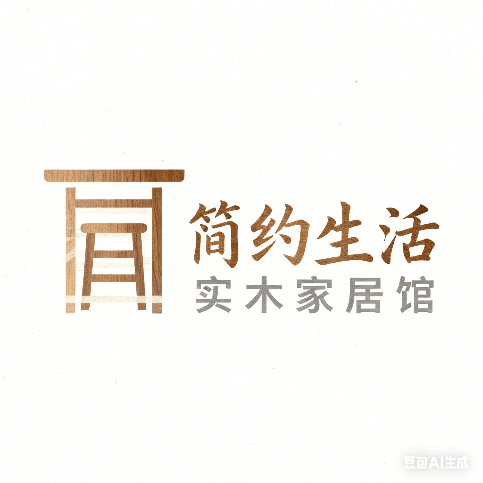简约生活实木家居馆的LOGO