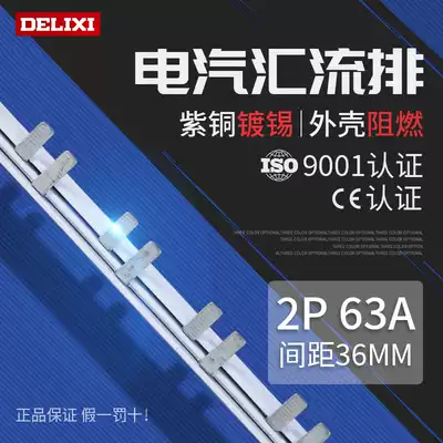 Delixi bus 2P 63A thick copper wiring bar 1 meter air switch circuit breaker connection line busbar