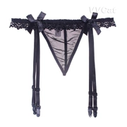 Bow lưới gợi cảm T quần một mảnh thong đồ lót garter dài dài vớ phổ quát hoang dã