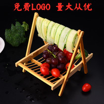 Bamboo goose sausage bracket creative hot pot restaurant lasagna belly beef and mutton stand hot pot duck sausage hanging cool bamboo shelf