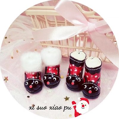 taobao agent 1/6 BLYTHE Christmas style baby shoes Azone fairy short boots OB24 22 doll boots