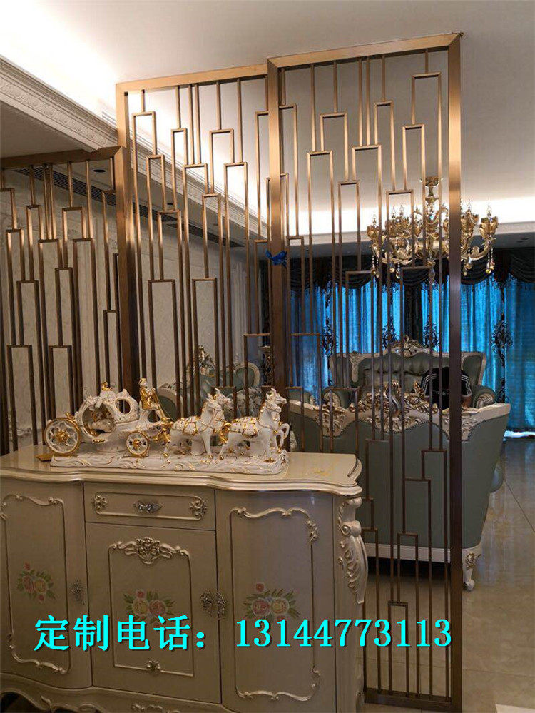 Foshan custom stainless steel screen plating Rose gold titanium gold gold antique copper partition