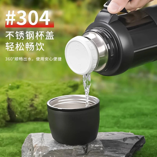 Insulated Kettle with Extra-Large Capacity for Outdoor Camping, Fishing, and Car Use, Made of 304 Stainless Steel, Large Size for Construction Site Use