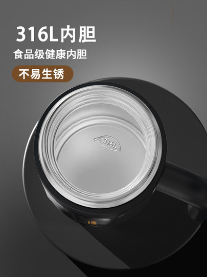 Large Capacity Thermos Cup with Tea Separation, Tea Brewing Cup, High-End Men's Mug, Coffee Cup, Office Mug with Independent Tea Compartment