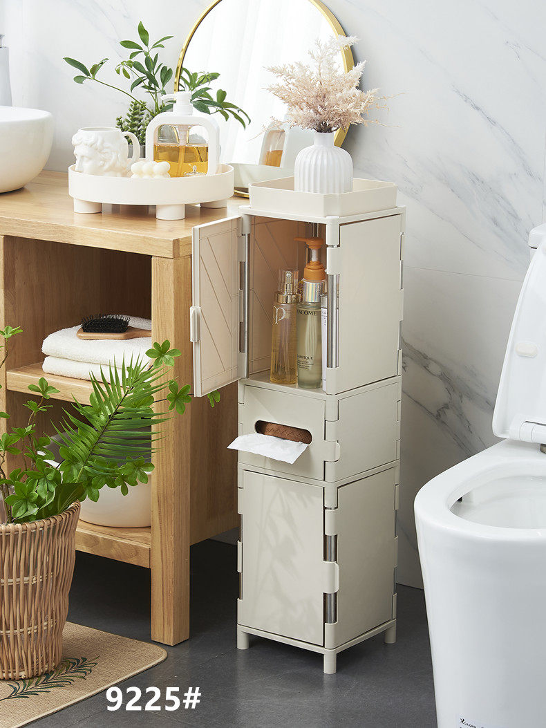 Шкаф Шлица 浴室厕所马桶边20cm超窄夹缝隙收纳柜卫生间墙角储置物架塑料落地