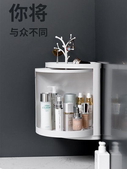 浴室转角置物架厨房卫生间旋转架子三角收纳架储物柜墙角柜免打孔