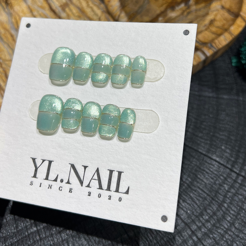 【Yl.Nail Light-Off Device Three Sections】Handmade Nail Tips ins Unique Cat's Eye Harry Potter Magic Wearable Nails