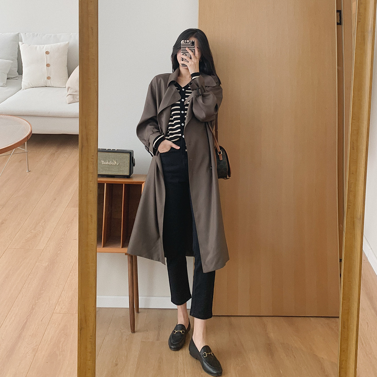 da ding homemade temperament waist long high-end atmosphere of the trench coat female 2021 spring new easing wild coat