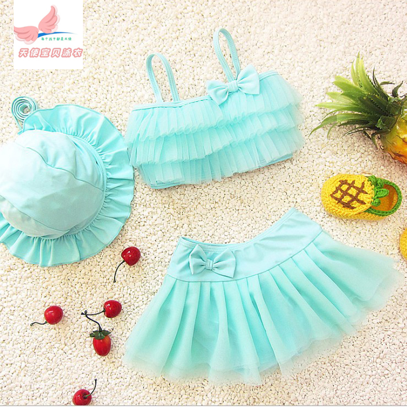 Girls Summer Swimsuit 1 - 3 - 9 years old 6 girls split dress cute princess lace dance performing swimsuit