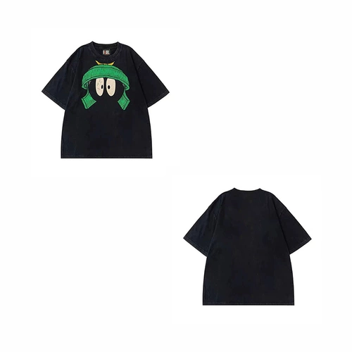 Минималистский мультипликационный мультфильм американский стиль старая вода для мытья вода ретро круглую шею bf ветры Помело свободно