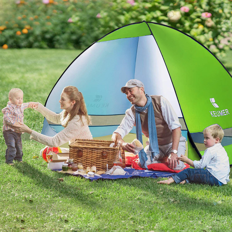 Fully automatic no-fit speed opening tent 3-4 people portable outdoor picnic tent Ultra-light simple beach tent sun protection