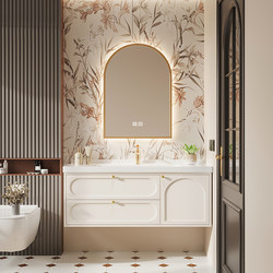 40Th Deep Ceramic Integrated Basin Bathroom Cabinet Combination Ultra-Narrow 40cm Small Apartment Washbasin Cabinet Washbasin Washbasin