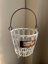 Japanese ins style retro portable storage basket flower pot can be hung wrought iron wire basket flower basket garden balcony decoration