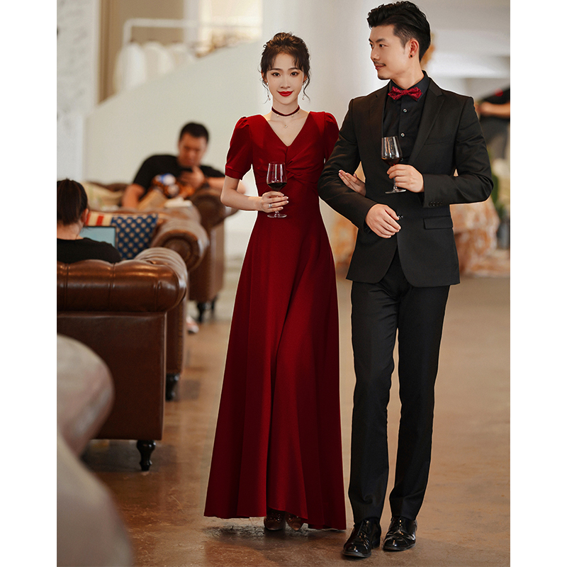  Long, burgundy, with short sleeve+S   + $3.45 