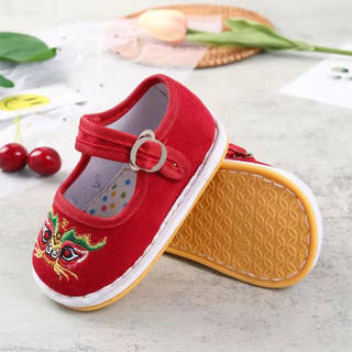 Baby thousand-layer bottom cloth shoes men and women tiger head shoes baby embroidered shoes handmade toddler shoes 1-2 years old non-slip bottom cloth shoes