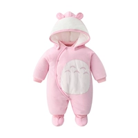 Розовый хлопковый пальто