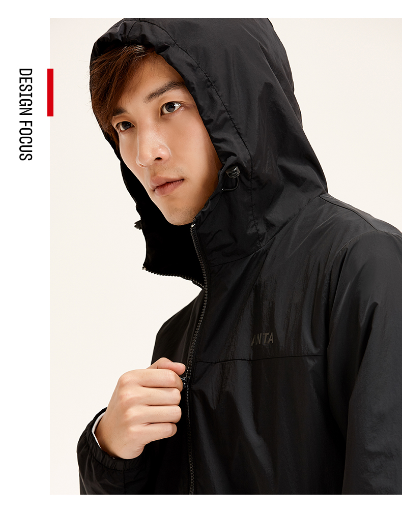 Anta jacket nam 2019 mùa thu mới trang web chính thức dây kéo trùm đầu áo thể thao thủy triều áo khoác nam - Áo gió thể thao áo khoác gió adidas