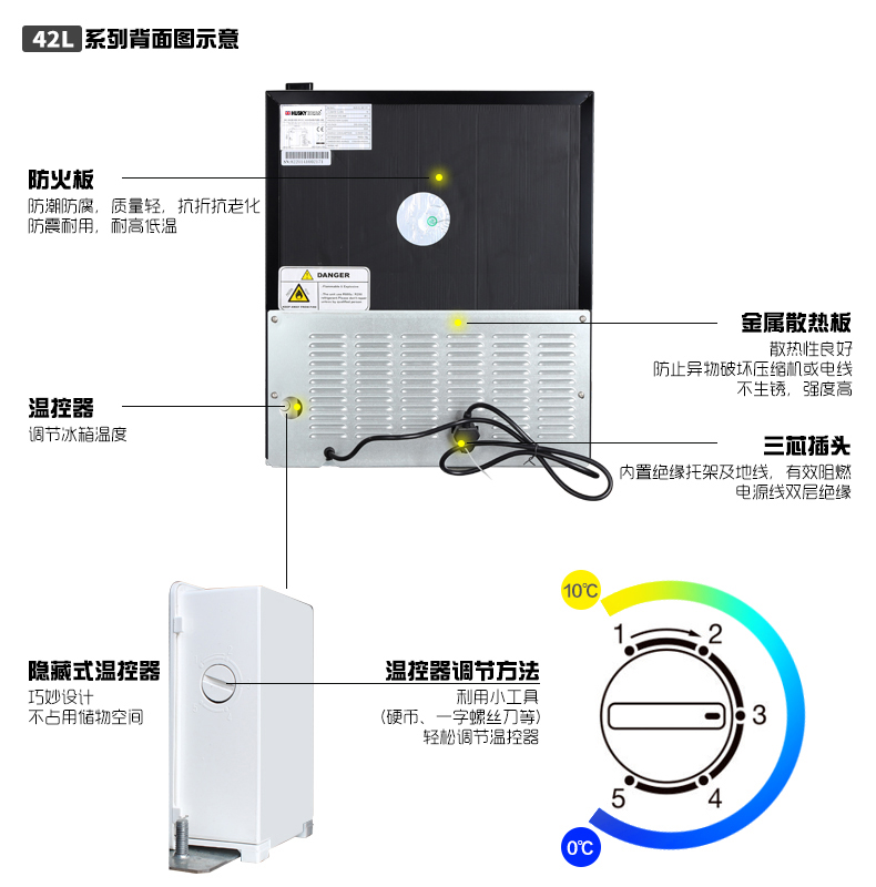 tủ lạnh sanyo 150l Siberian Husky SC-46BBA tủ lạnh nhỏ Hộ gia đình một cửa Tủ lạnh tươi giữ lạnh Tủ lạnh thanh đá nhỏ tu lanh sanyo