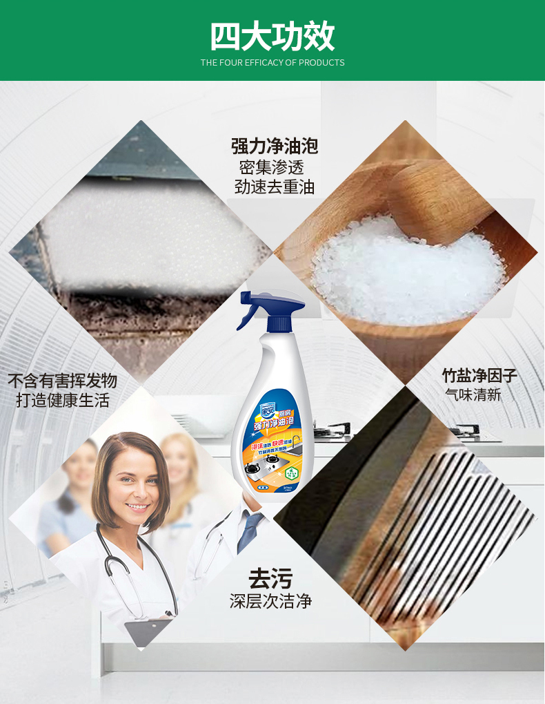 Máy hút khói dầu Jiaan bong bóng dầu 2 chai của nhà bếp phạm vi làm sạch mui xe để khói bọt - Trang chủ 	nước tẩy ố kính nhà tắm	